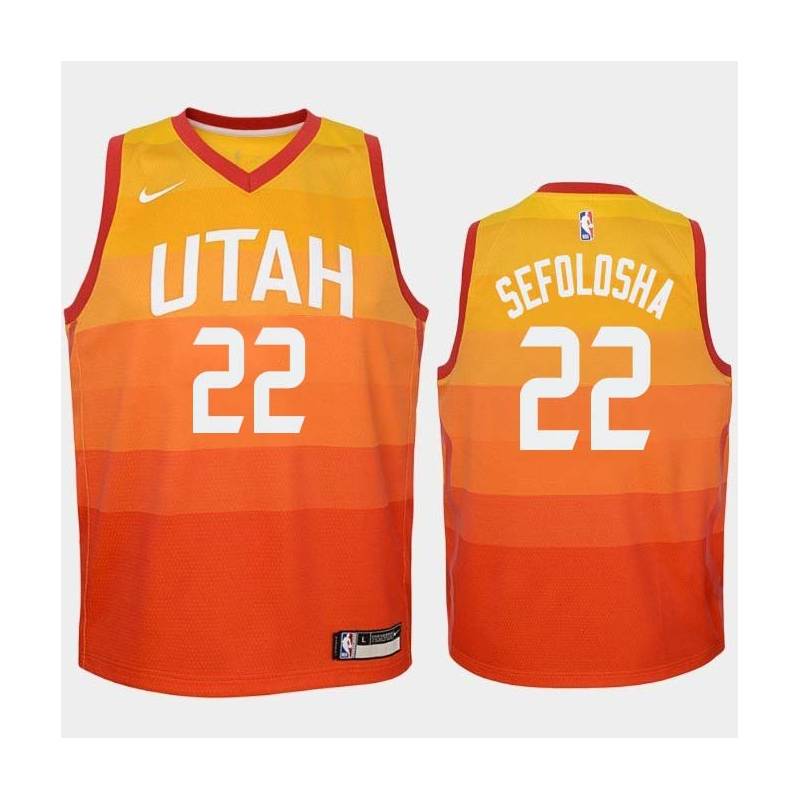 2017-18City Thabo Sefolosha Jazz #22 Twill Basketball Jersey FREE SHIPPING