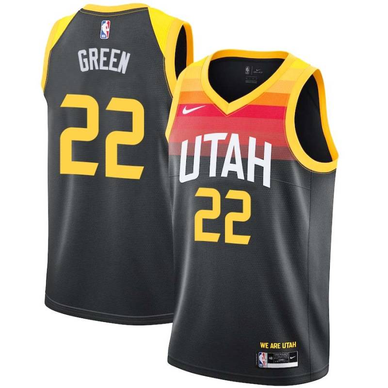 2021-22City Jeff Green Jazz #22 Twill Basketball Jersey FREE SHIPPING