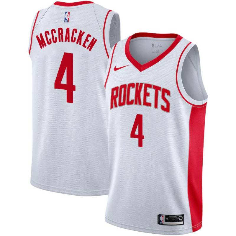 White Paul McCracken Twill Basketball Jersey -Rockets #4 McCracken Twill Jerseys, FREE SHIPPING