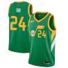 Green_Earned Miye Oni Jazz #24 Twill Basketball Jersey FREE SHIPPING