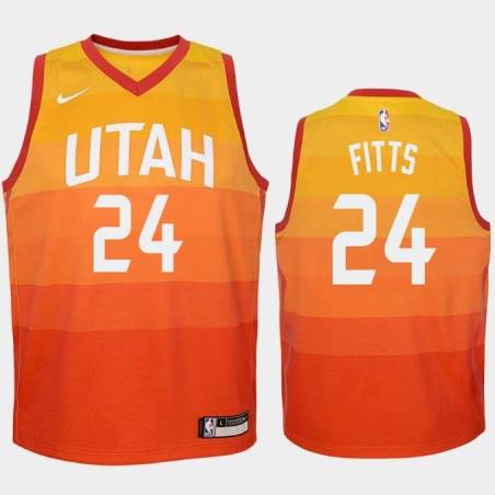 2017-18City Malik Fitts Jazz #24 Twill Basketball Jersey FREE SHIPPING