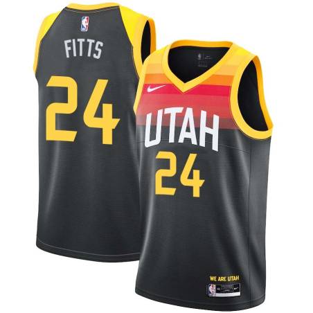 2021-22City Malik Fitts Jazz #24 Twill Basketball Jersey FREE SHIPPING