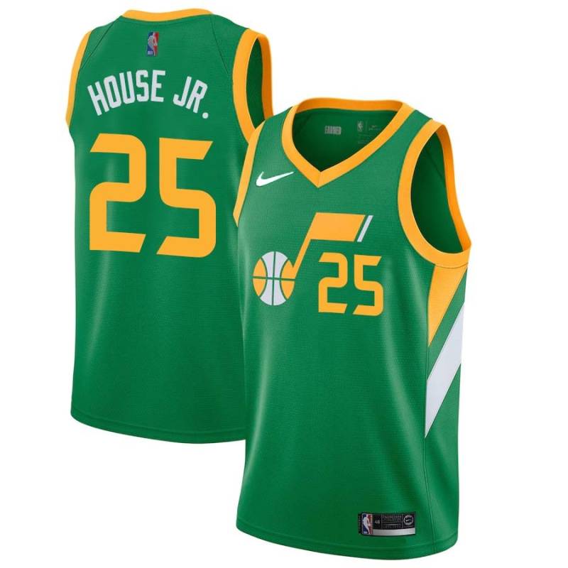 Green_Earned Danuel House Jr. Jazz #25 Twill Basketball Jersey FREE SHIPPING