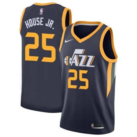 Navy Danuel House Jr. Jazz #25 Twill Basketball Jersey FREE SHIPPING