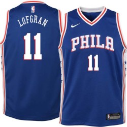 Blue Don Lofgran Twill Basketball Jersey -76ers #11 Lofgran Twill Jerseys, FREE SHIPPING