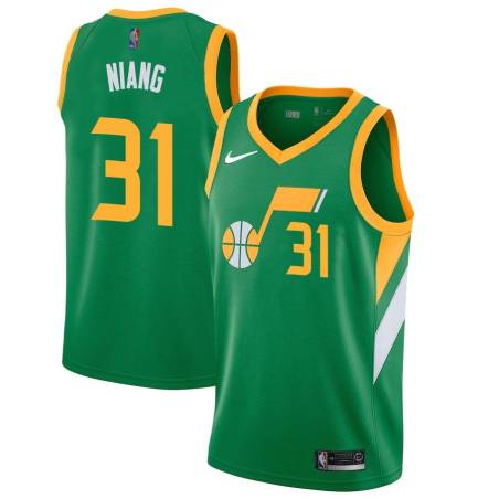 Green_Earned Georges Niang Jazz #31 Twill Basketball Jersey FREE SHIPPING