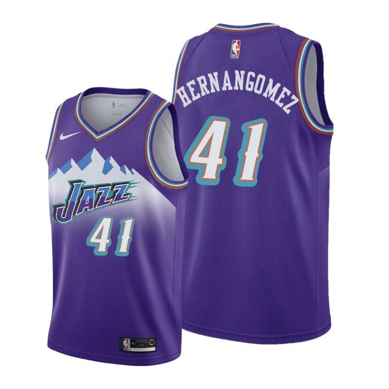 Throwback Juancho Hernangomez Jazz #41 Twill Basketball Jersey FREE SHIPPING