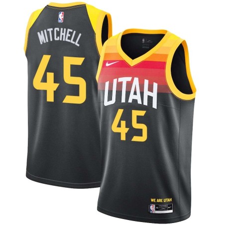 2021-22City Donovan Mitchell Jazz #45 Twill Basketball Jersey FREE SHIPPING