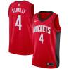 Red Charles Barkley Twill Basketball Jersey -Rockets #4 Barkley Twill Jerseys, FREE SHIPPING