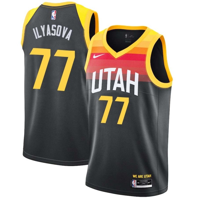 2021-22City Ersan Ilyasova Jazz #77 Twill Basketball Jersey FREE SHIPPING