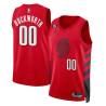 Red Kevin Duckworth Twill Basketball Jersey -Trail Blazers #00 Duckworth Twill Jerseys, FREE SHIPPING