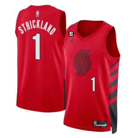 Red Rod Strickland Twill Basketball Jersey -Trail Blazers #1 Strickland Twill Jerseys, FREE SHIPPING