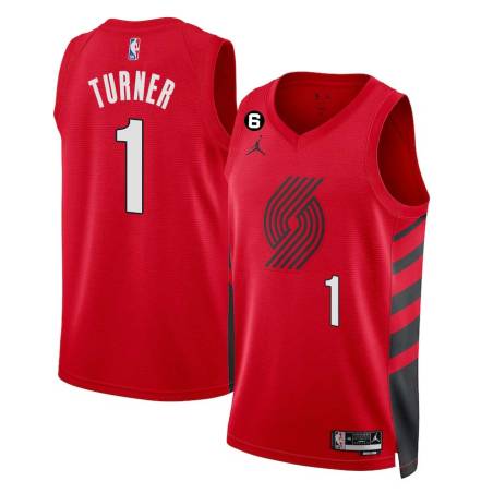 Red Evan Turner Twill Basketball Jersey -Trail Blazers #1 Turner Twill Jerseys, FREE SHIPPING