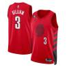 Red Herm Gilliam Twill Basketball Jersey -Trail Blazers #3 Gilliam Twill Jerseys, FREE SHIPPING