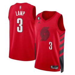 Red Jeff Lamp Twill Basketball Jersey -Trail Blazers #3 Lamp Twill Jerseys, FREE SHIPPING