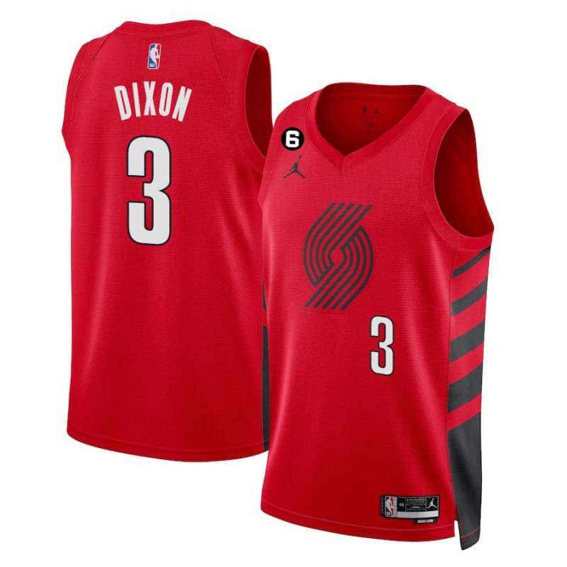 Red Juan Dixon Twill Basketball Jersey -Trail Blazers #3 Dixon Twill Jerseys, FREE SHIPPING