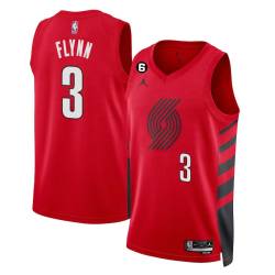 Red Jonny Flynn Twill Basketball Jersey -Trail Blazers #3 Flynn Twill Jerseys, FREE SHIPPING