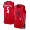 Red Rudy Fernandez Twill Basketball Jersey -Trail Blazers #5 Fernandez Twill Jerseys, FREE SHIPPING