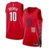 Red Ron Brewer Twill Basketball Jersey -Trail Blazers #10 Brewer Twill Jerseys, FREE SHIPPING