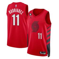 Red Sergio Rodriguez Twill Basketball Jersey -Trail Blazers #11 Rodriguez Twill Jerseys, FREE SHIPPING