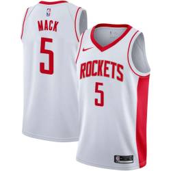 White Sam Mack Twill Basketball Jersey -Rockets #5 Mack Twill Jerseys, FREE SHIPPING