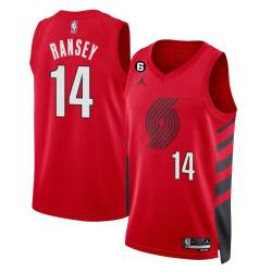 Red Kelvin Ransey Twill Basketball Jersey -Trail Blazers #14 Ransey Twill Jerseys, FREE SHIPPING