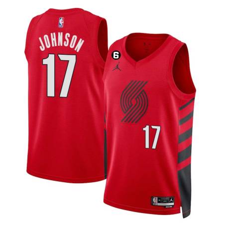 Red Chris Johnson Twill Basketball Jersey -Trail Blazers #17 Johnson Twill Jerseys, FREE SHIPPING