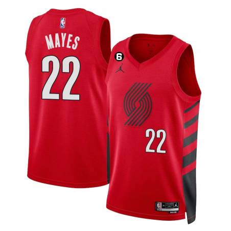 Red Clyde Mayes Twill Basketball Jersey -Trail Blazers #22 Mayes Twill Jerseys, FREE SHIPPING