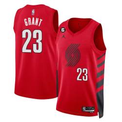 Red Gary Grant Twill Basketball Jersey -Trail Blazers #23 Grant Twill Jerseys, FREE SHIPPING