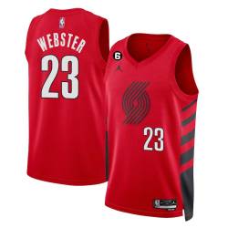 Red Martell Webster Twill Basketball Jersey -Trail Blazers #23 Webster Twill Jerseys, FREE SHIPPING