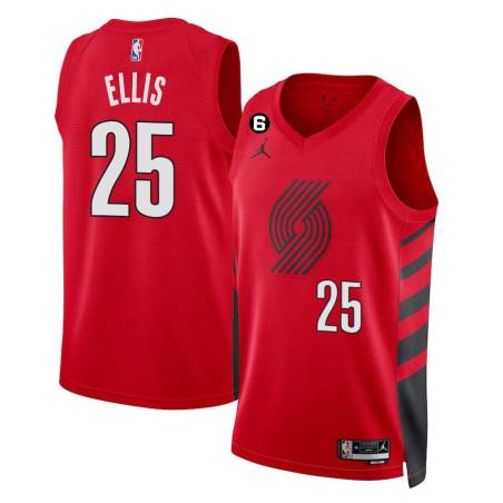 Red Leroy Ellis Twill Basketball Jersey -Trail Blazers #25 Ellis Twill Jerseys, FREE SHIPPING