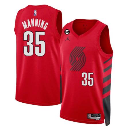 Red Ed Manning Twill Basketball Jersey -Trail Blazers #35 Manning Twill Jerseys, FREE SHIPPING