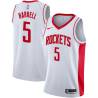 White Montrezl Harrell Twill Basketball Jersey -Rockets #5 Harrell Twill Jerseys, FREE SHIPPING