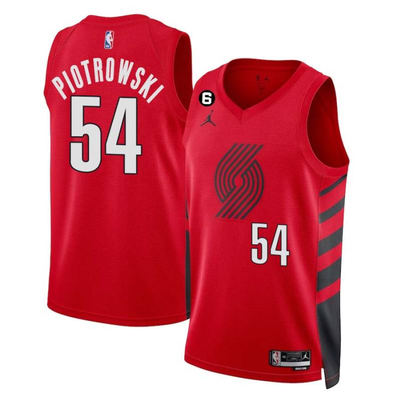 Red Tom Piotrowski Twill Basketball Jersey -Trail Blazers #54 Piotrowski Twill Jerseys, FREE SHIPPING