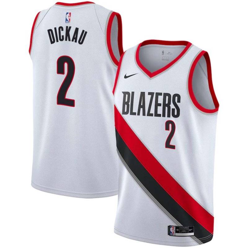 White Dan Dickau Twill Basketball Jersey -Trail Blazers #2 Dickau Twill Jerseys, FREE SHIPPING