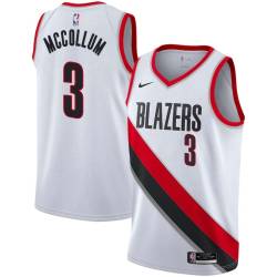 White C.J. McCollum Twill Basketball Jersey -Trail Blazers #3 McCollum Twill Jerseys, FREE SHIPPING