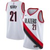 White Walter Berry Twill Basketball Jersey -Trail Blazers #21 Berry Twill Jerseys, FREE SHIPPING