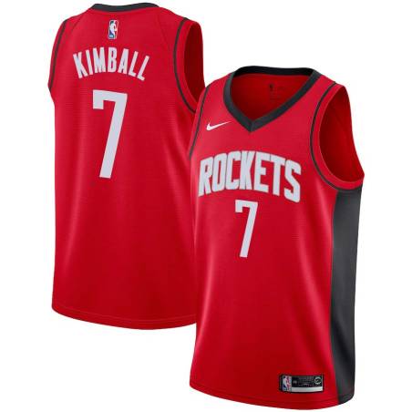 Red Toby Kimball Twill Basketball Jersey -Rockets #7 Kimball Twill Jerseys, FREE SHIPPING