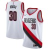 White Bob Gross Twill Basketball Jersey -Trail Blazers #30 Gross Twill Jerseys, FREE SHIPPING