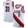 White Sam Bowie Twill Basketball Jersey -Trail Blazers #31 Bowie Twill Jerseys, FREE SHIPPING