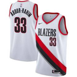 White Shareef Abdur-Rahim Twill Basketball Jersey -Trail Blazers #33 Abdur-Rahim Twill Jerseys, FREE SHIPPING