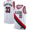 White Shareef Abdur-Rahim Twill Basketball Jersey -Trail Blazers #33 Abdur-Rahim Twill Jerseys, FREE SHIPPING