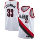 White Dante Cunningham Twill Basketball Jersey -Trail Blazers #33 Cunningham Twill Jerseys, FREE SHIPPING