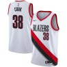 White Anthony Cook Twill Basketball Jersey -Trail Blazers #38 Cook Twill Jerseys, FREE SHIPPING