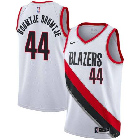 White Ruben Boumtje-Boumtje Twill Basketball Jersey -Trail Blazers #44 Boumtje-Boumtje Twill Jerseys, FREE SHIPPING