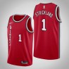 Red Classic Rod Strickland Twill Basketball Jersey -Trail Blazers #1 Strickland Twill Jerseys, FREE SHIPPING