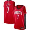 Red Kyle Lowry Twill Basketball Jersey -Rockets #7 Lowry Twill Jerseys, FREE SHIPPING