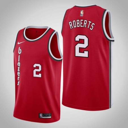 Red Classic Brian Roberts Twill Basketball Jersey -Trail Blazers #2 Roberts Twill Jerseys, FREE SHIPPING