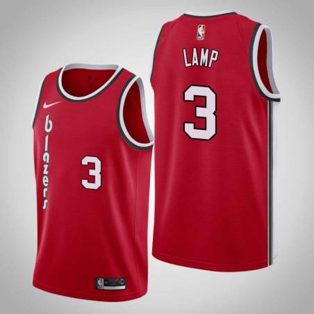 Red Classic Jeff Lamp Twill Basketball Jersey -Trail Blazers #3 Lamp Twill Jerseys, FREE SHIPPING