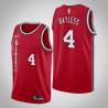 Red Classic Jerryd Bayless Twill Basketball Jersey -Trail Blazers #4 Bayless Twill Jerseys, FREE SHIPPING